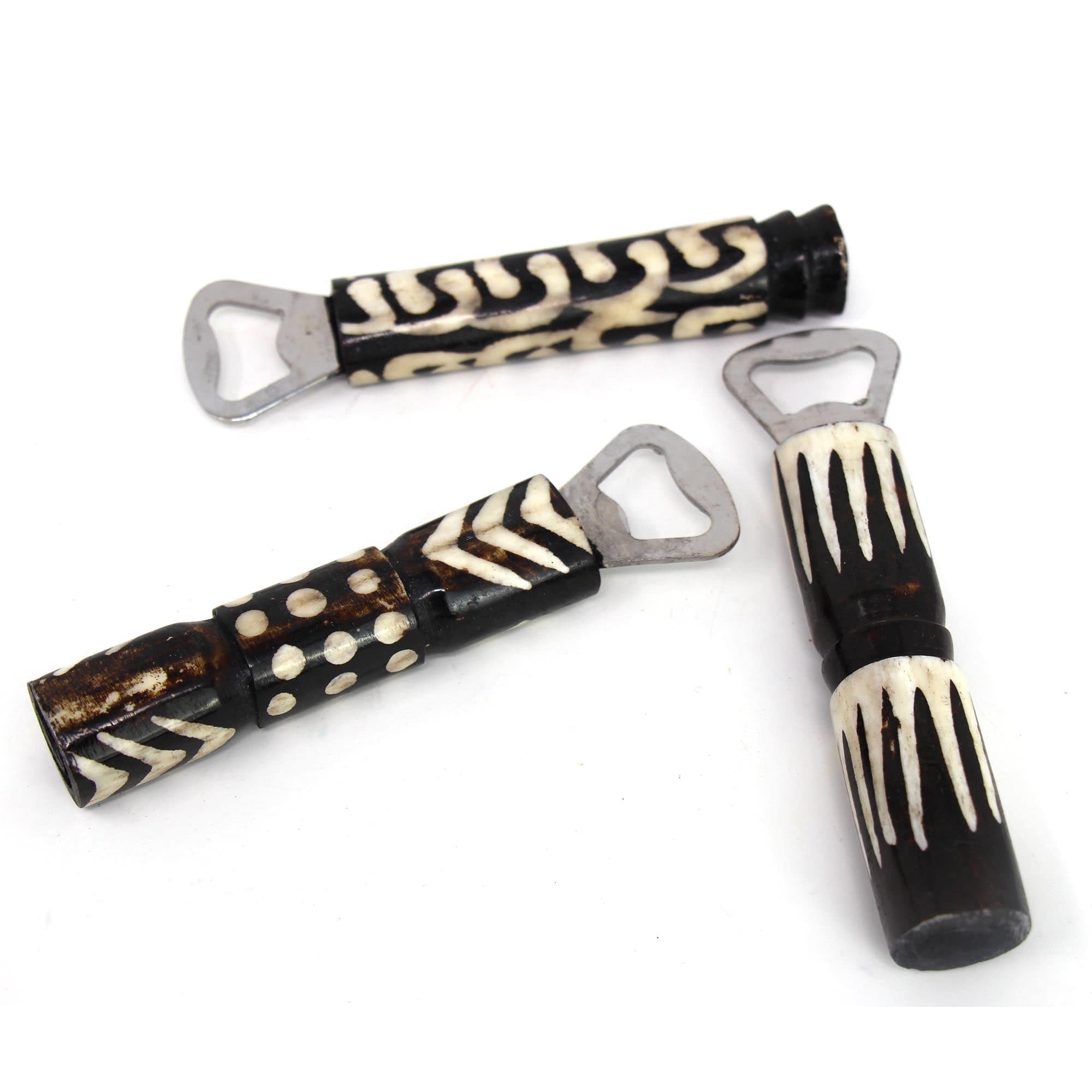 African Batik Bone Bottle Opener - Assorted