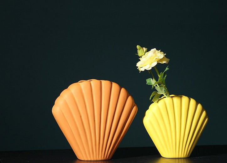 Shell Floral Ceramic Vase