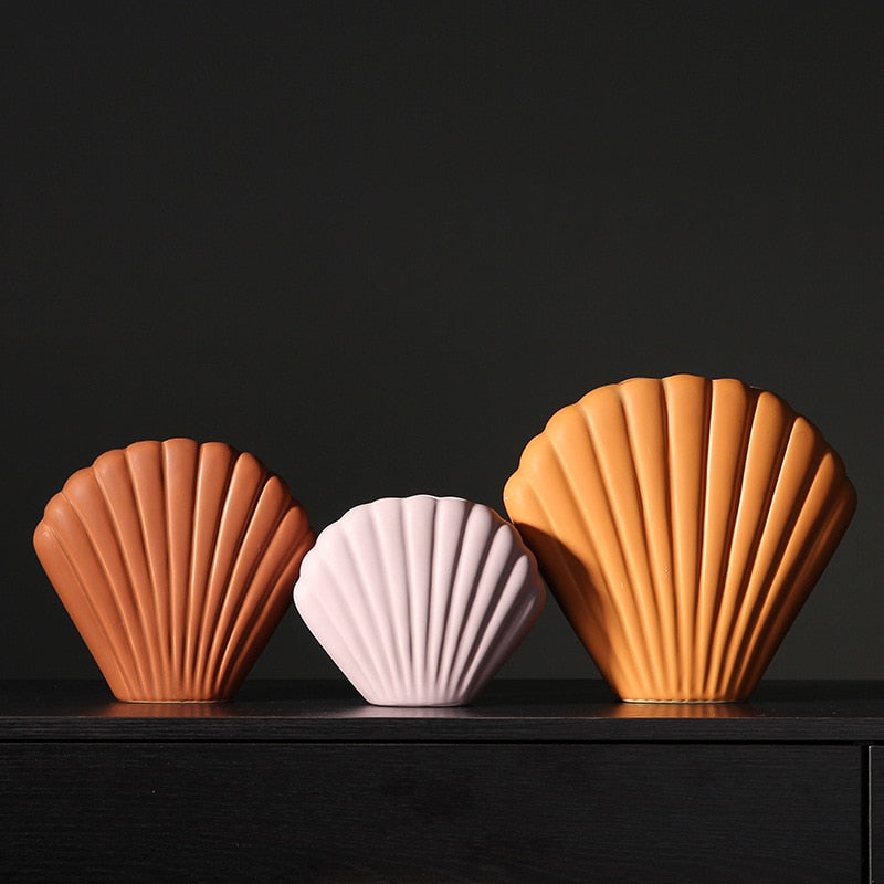 Shell Floral Ceramic Vase