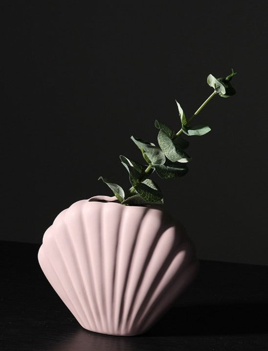Shell Floral Ceramic Vase