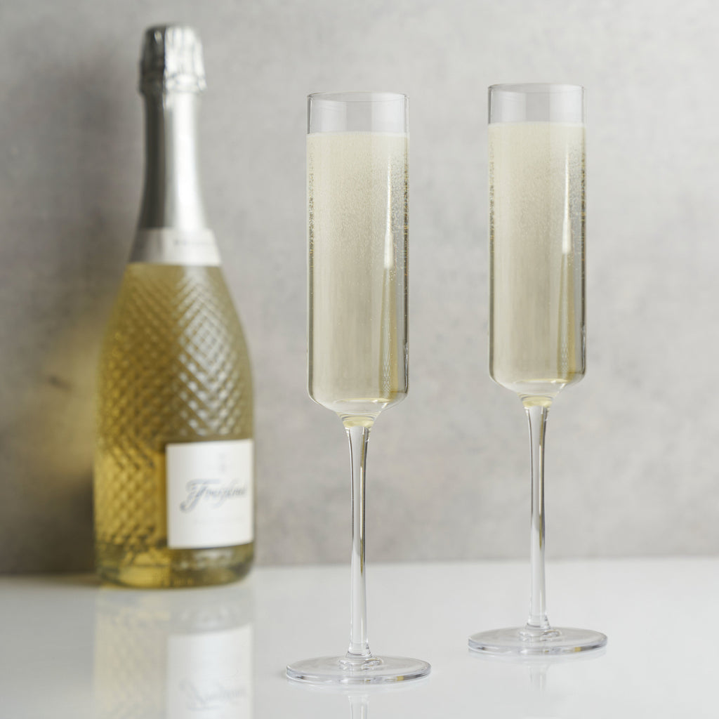 Laurel Crystal Champagne Flutes Set of 2