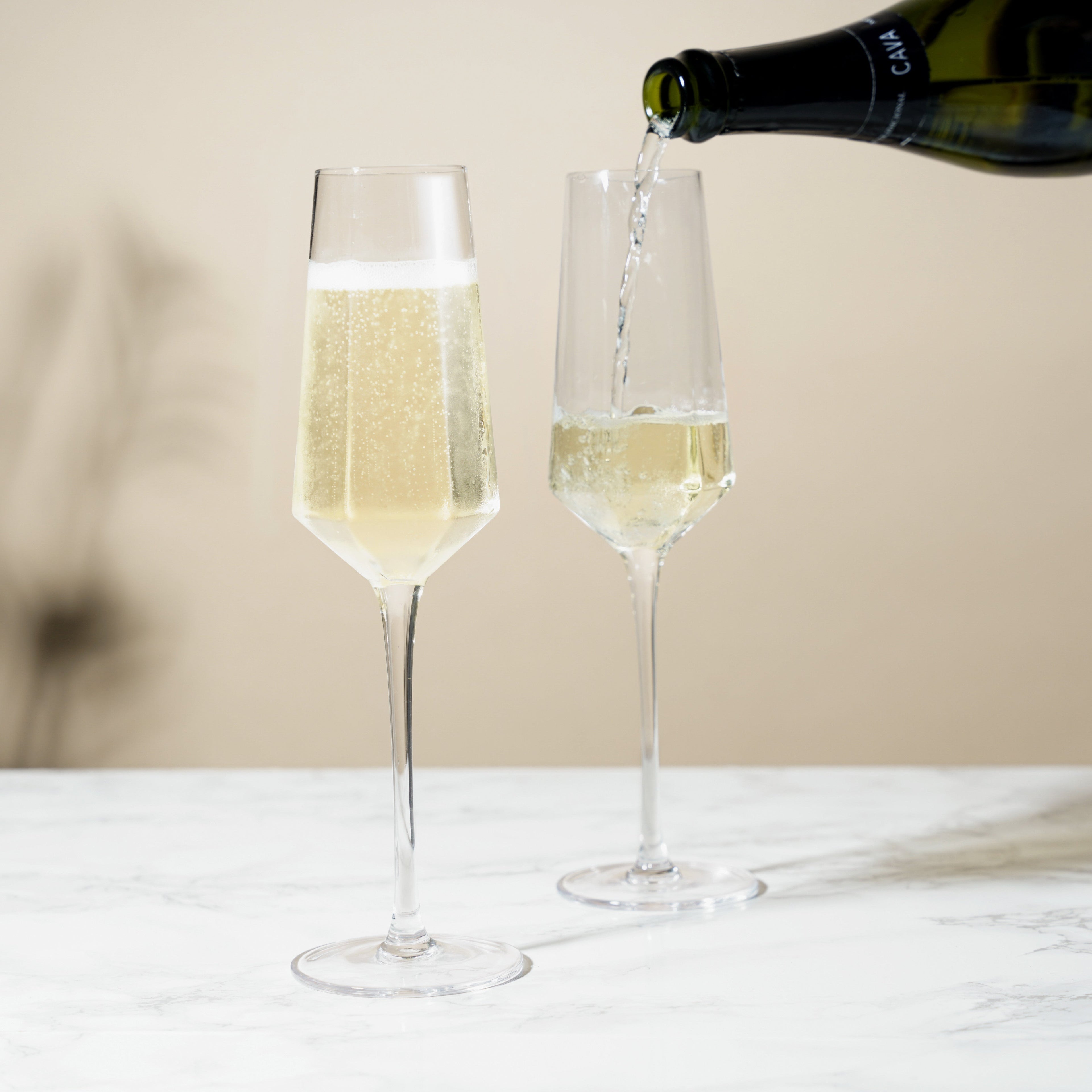 Seneca Diamond Crystal Champagne Flutes Set of 2