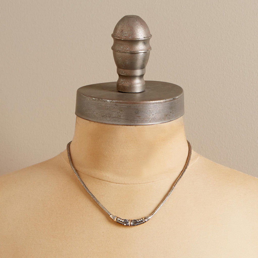 Sterling Silver and 18k Gold Accent Naga Necklace - Celuk Celebration