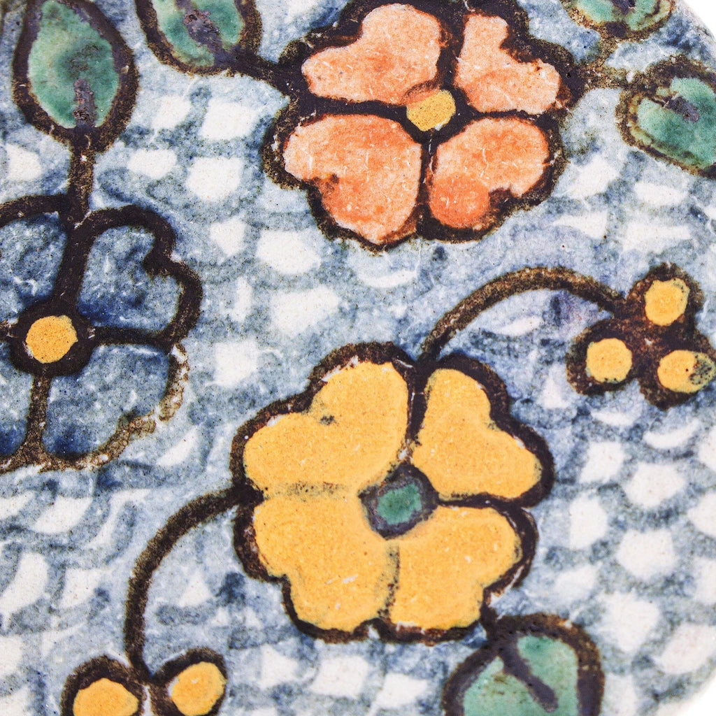 Talavera-Style Ceramic Ornaments (Pair) - Flower Cheer
