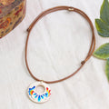 Hand-Painted Wood Pendant Necklace with Hummingbird Motif - Hummingbird Love