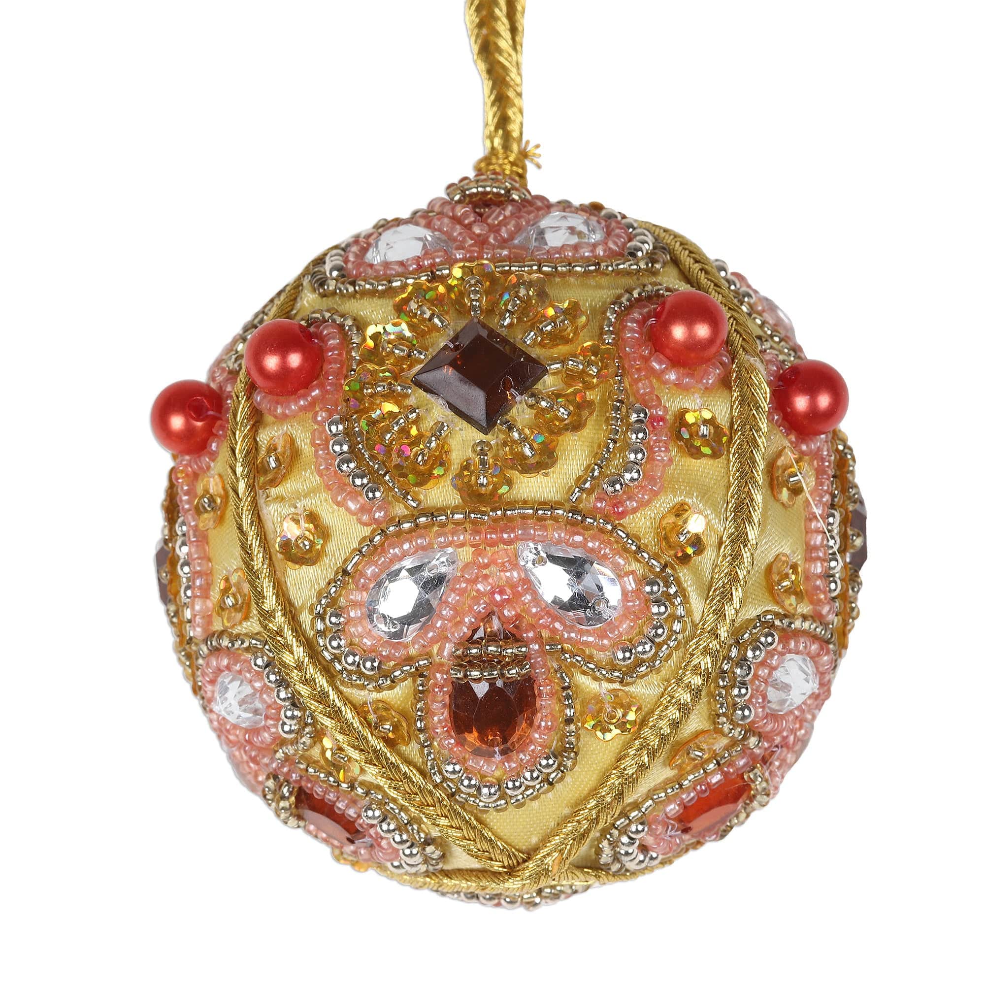 Embellished Satin Ornaments - Set of 4 - Lavish Holiday