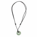 Light Green Circular Jade Pendant Necklace from Guatemala - Mayan Circle of Love
