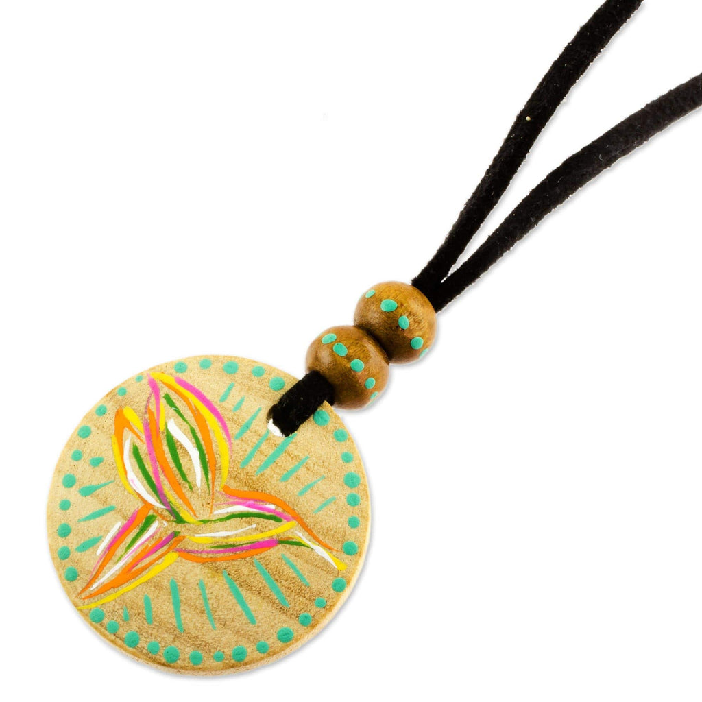 Bird-Themed Pinewood Pendant Necklace - Messenger of Fortune