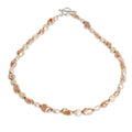 Cultured Pink Baroque Pearl Beaded Necklace with Silver - Baroque Glow