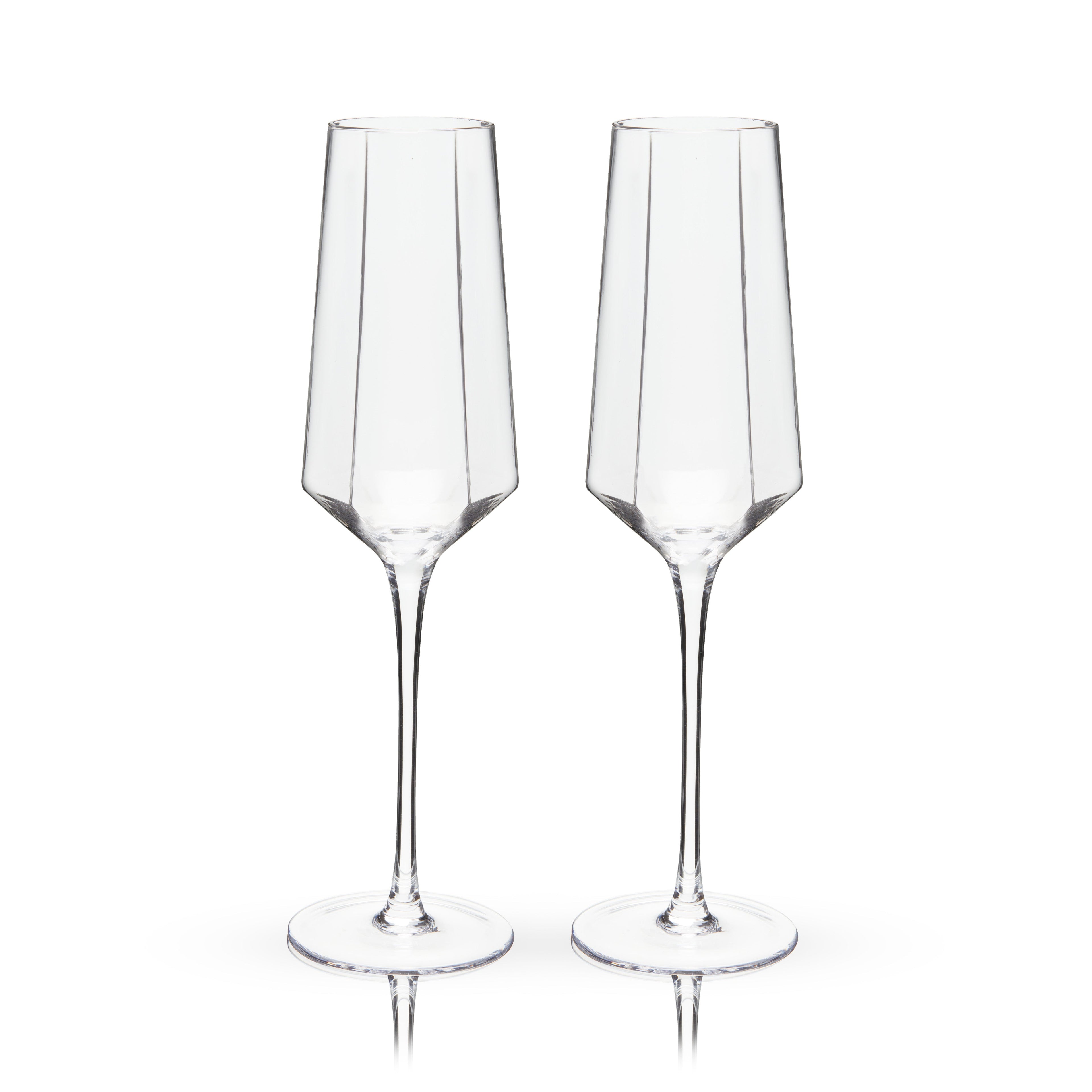 Seneca Diamond Crystal Champagne Flutes Set of 2